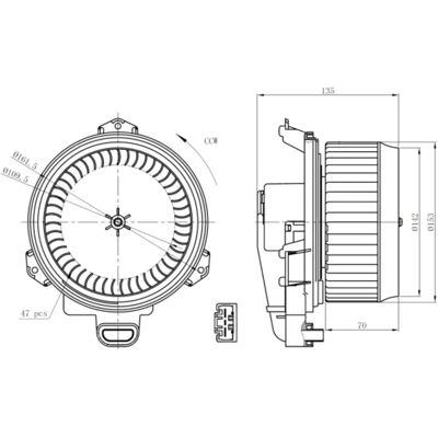 NRF 34296 Ventilateur d'habitacle - Ventilateur rectangulaire pour chauffage NRF 34296 Ventilateur d'habitacle - Ventilateur rectangulaire pour chauffage