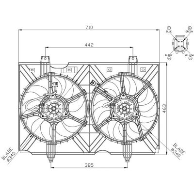 Nissan 47942 Κινητήρας Ανεμιστήρα Ψυγείου - 12V με Πλαίσιο Nissan 47942 Κινητήρας Ανεμιστήρα Ψυγείου - 12V με Πλαίσιο