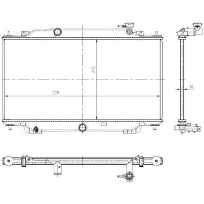 NRF 550024 Alumiinijäähdytin - Jäähdytys - 375x730x16mm NRF 550024 Alumiinijäähdytin - Jäähdytys - 375x730x16mm