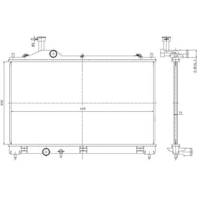 NRF 550025 Aluminium Radiator - Solderede Køleribber - Radiatortype NRF 550025 Aluminium Radiator - Solderede Køleribber - Radiatortype