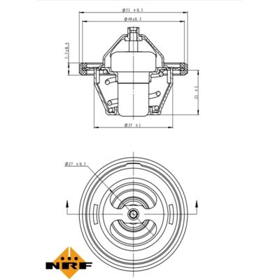 NRF 725154 Thermostat - Wasser - Dichtung - Ohne Gehäuse NRF 725154 Thermostat - Wasser - Dichtung - Ohne Gehäuse