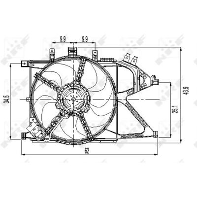 NRF Corsa C 3/5 dører Radiatorvifte - Kjølesystem NRF Corsa C 3/5 dører Radiatorvifte - Kjølesystem