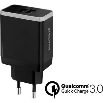Chargeur Mur Rapid Dual USB Mobiparts MP-39085 - Publicité Chargeur Mur Rapid Dual USB Mobiparts MP-39085 - Publicité