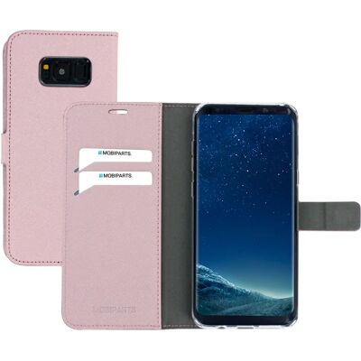 Étui portefeuille Saffiano Mobiparts Samsung Galaxy S8 Plus Rose - Publicité Étui portefeuille Saffiano Mobiparts Samsung Galaxy S8 Plus Rose - Publicité