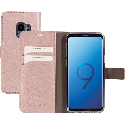 Coque portefeuille Mobiparts Saffiano Samsung Galaxy S9 Rose - Publicité Coque portefeuille Mobiparts Saffiano Samsung Galaxy S9 Rose - Publicité