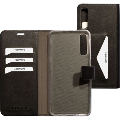Étui portefeuille noir Mobiparts Galaxy A7 (2018) - Publicité Étui portefeuille noir Mobiparts Galaxy A7 (2018) - Publicité
