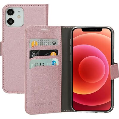 Mobiparts Étui portefeuille rose pour iPhone 12/12 Pro - Saffiano - Publicité Mobiparts Étui portefeuille rose pour iPhone 12/12 Pro - Saffiano - Publicité