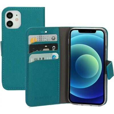 Mobiparts Saffiano Wallet Case Apple iPhone 12 Mini Türkis - Handyhülle Mobiparts Saffiano Wallet Case Apple iPhone 12 Mini Türkis - Handyhülle