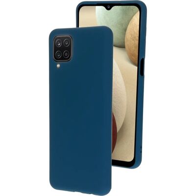 Coque en silicone Mobiparts pour Samsung Galaxy A12 (2021) Blueberry Blue - coque de téléphone - Publicité Coque en silicone Mobiparts pour Samsung Galaxy A12 (2021) Blueberry Blue - coque de téléphone - Publicité