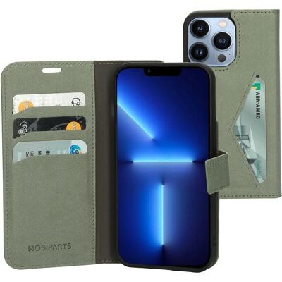 Mobiparts Classic Wallet Étui iPhone 13 Pro Vert - Coque - Publicité Mobiparts Classic Wallet Étui iPhone 13 Pro Vert - Coque - Publicité