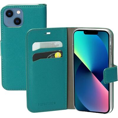 Mobiparts iPhone 13 Mini Türkis Wallet Case - Handyhülle Mobiparts iPhone 13 Mini Türkis Wallet Case - Handyhülle