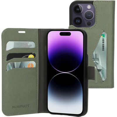 Coque Mobiparts Classic Wallet iPhone 14 Pro Vert Pierre - Publicité Coque Mobiparts Classic Wallet iPhone 14 Pro Vert Pierre - Publicité