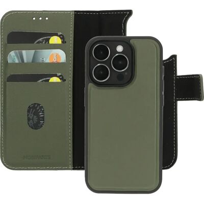 MobiParts Leather 2 in 1 Wallet Case iPhone 15 Pro - Green MobiParts Leather 2 in 1 Wallet Case iPhone 15 Pro - Green