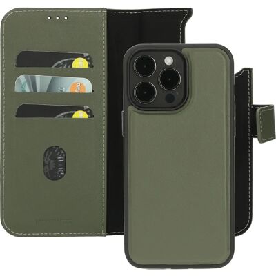 Étui portefeuille en cuir Mobiparts pour iPhone 15 Pro Max - Publicité Étui portefeuille en cuir Mobiparts pour iPhone 15 Pro Max - Publicité