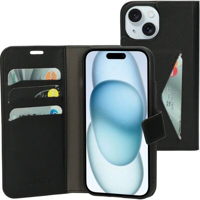 Mobiparts Classic Wallet Hülle Apple iPhone 14/15/13 Schwarz - Handyhülle Mobiparts Classic Wallet Hülle Apple iPhone 14/15/13 Schwarz - Handyhülle