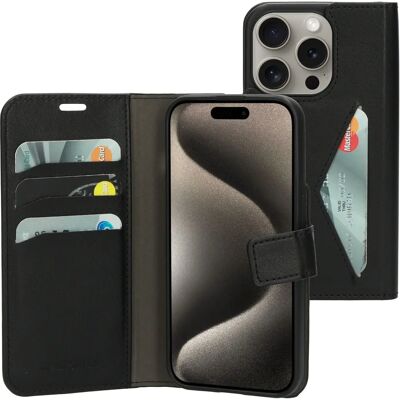 Mobiparts Classic Wallet Case Apple iPhone 15 Pro Schwarz - Handyhülle Mobiparts Classic Wallet Case Apple iPhone 15 Pro Schwarz - Handyhülle