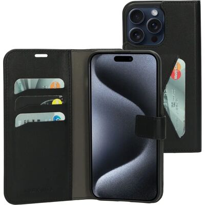 Mobiparts Apple iPhone 15 Pro Max Classic Wallet Hülle Schwarz - Handyhülle Mobiparts Apple iPhone 15 Pro Max Classic Wallet Hülle Schwarz - Handyhülle
