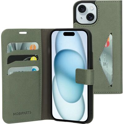 Mobiparts Classic Wallet Apple iPhone 15 Grün - Handyhülle Mobiparts Classic Wallet Apple iPhone 15 Grün - Handyhülle