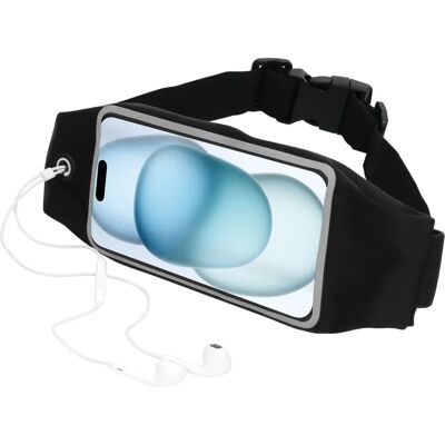 Ceinture de sport noire Mobiparts iPhone 15 - Coque de téléphone - Publicité Ceinture de sport noire Mobiparts iPhone 15 - Coque de téléphone - Publicité
