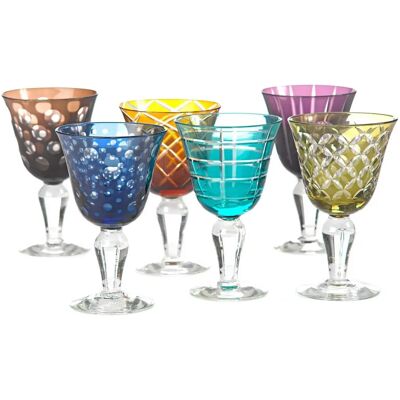 Pols Potten - Verres à vin multicolores - Ensemble de 6 - Publicité Pols Potten - Verres à vin multicolores - Ensemble de 6 - Publicité