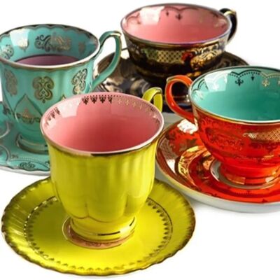 Set da tè Pols Potten Grandpa - Multicolore - Porcellana - 4 pz Set da tè Pols Potten Grandpa - Multicolore - Porcellana - 4 pz