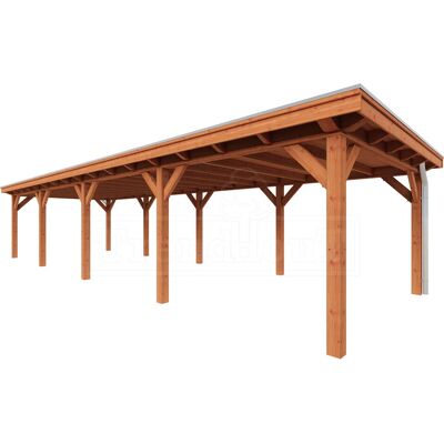 Trendhout Florence 1230x425 cm Tuinhuis met Plat Dak Trendhout Florence 1230x425 cm Tuinhuis met Plat Dak