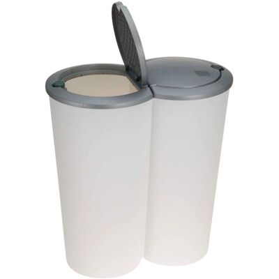 URBN Living 2 x 25L Weiß Grau Recycling Abfalleimer - Abfallart URBN Living 2 x 25L Weiß Grau Recycling Abfalleimer - Abfallart