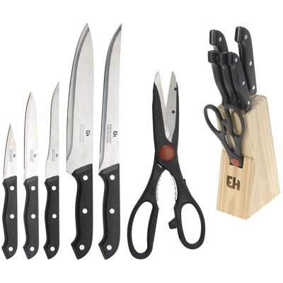 Set di coltelli da cucina Excellent Houseware - Nero - 7 pezzi Set di coltelli da cucina Excellent Houseware - Nero - 7 pezzi