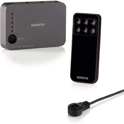 Marmitek Connect 350 UHD - 5-Port HDMI Umschalter mit Fernbedienung Marmitek Connect 350 UHD - 5-Port HDMI Umschalter mit Fernbedienung