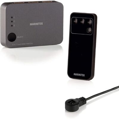 Conmutador HDMI Marmitek Connect 310 UHD 2.0 - Soporta 4K60, HDR, IR Conmutador HDMI Marmitek Connect 310 UHD 2.0 - Soporta 4K60, HDR, IR