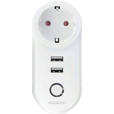 Prise intelligente Marmitek Power SI - Wi-Fi - 2 USB - 15A - Blanc - Publicité Prise intelligente Marmitek Power SI - Wi-Fi - 2 USB - 15A - Blanc - Publicité