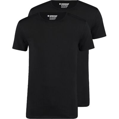 Garage 2-Pack Sort Bio Bomuld Body-fit T-shirt - Basis Tøj Garage 2-Pack Sort Bio Bomuld Body-fit T-shirt - Basis Tøj