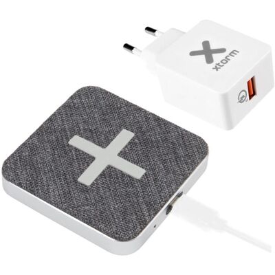 Chargeur sans fil Xtorm avec charge rapide - Gris et Blanc - Publicité Chargeur sans fil Xtorm avec charge rapide - Gris et Blanc - Publicité