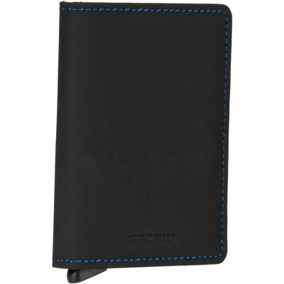 Secrid Slimwallet Mate Negro & Azul - Cartera RFID - Unisex - 6,5cm Secrid Slimwallet Mate Negro & Azul - Cartera RFID - Unisex - 6,5cm