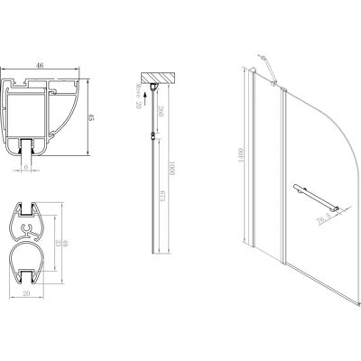 Sturotec 3030 Badewannenaufsatz - Nano-beschichtetes Sicherheitsglas Sturotec 3030 Badewannenaufsatz - Nano-beschichtetes Sicherheitsglas
