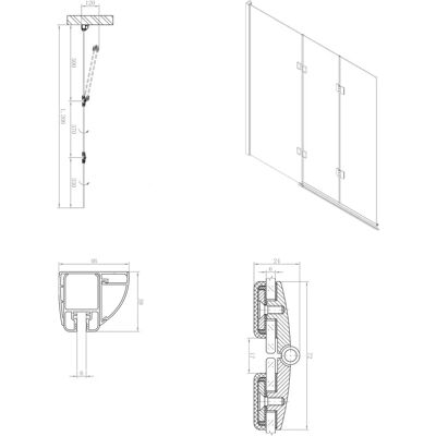 Sturotec R-SN-BS120 Badewannenaufsatz - faltbares Sicherheitsglas Sturotec R-SN-BS120 Badewannenaufsatz - faltbares Sicherheitsglas