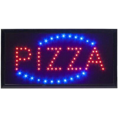 Securit PIZZA LED Skilt - Flerfarvet Blinkelys - 220V Securit PIZZA LED Skilt - Flerfarvet Blinkelys - 220V
