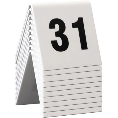 Securit 31-40 Acrylic Table Number Set - White Securit 31-40 Acrylic Table Number Set - White