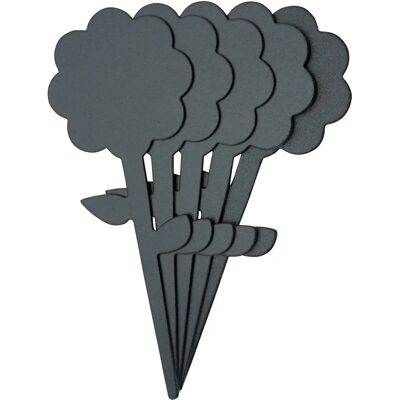 Set d'Étiquettes Fleur en Ardoise Securit - 5 Pièces + Marqueur - Publicité Set d'Étiquettes Fleur en Ardoise Securit - 5 Pièces + Marqueur - Publicité