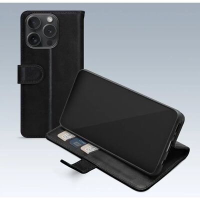 Mobilize iPhone 15 Pro Brieftasche Hülle - Schwarz, Kartenfächer, Ständer Mobilize iPhone 15 Pro Brieftasche Hülle - Schwarz, Kartenfächer, Ständer
