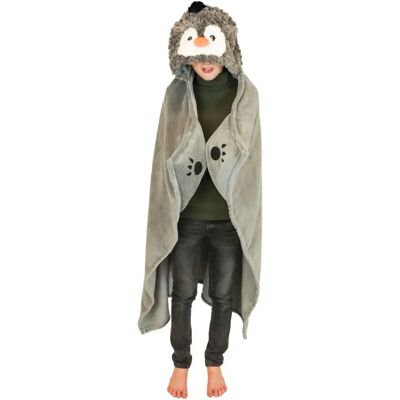 Cozy Noxxiez Penguin Kids Hooded Blanket & Mittens - Plush Animal Wearable Throw Cozy Noxxiez Penguin Kids Hooded Blanket & Mittens - Plush Animal Wearable Throw