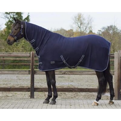 QHP Basic Couverture en molleton avec Col - Bleu - 185cm - Publicité QHP Basic Couverture en molleton avec Col - Bleu - 185cm - Publicité