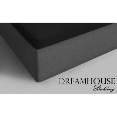 Dreamhouse Bedding Katoenen Matrashoeslaken - Zwart 160x220cm Dreamhouse Bedding Katoenen Matrashoeslaken - Zwart 160x220cm