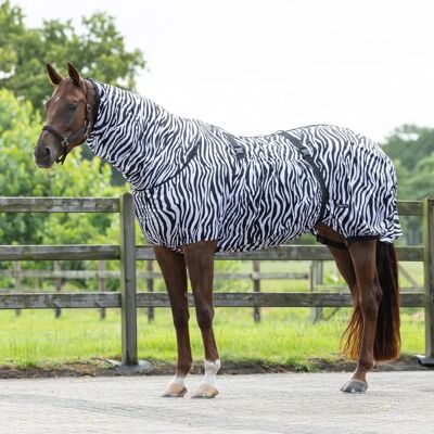 QHP Zebra Fliegenhaube - Ekzemerdecke für Pferde QHP Zebra Fliegenhaube - Ekzemerdecke für Pferde