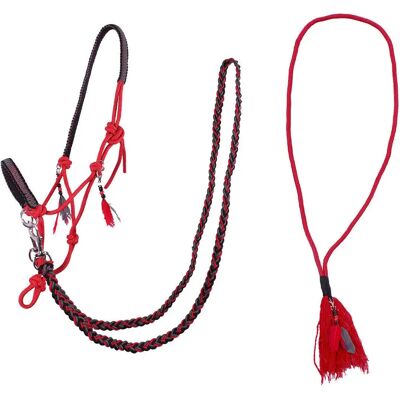 QHP Liberty Rope Halter - Červená - Full - Jezdecké ohlávky QHP Liberty Rope Halter - Červená - Full - Jezdecké ohlávky