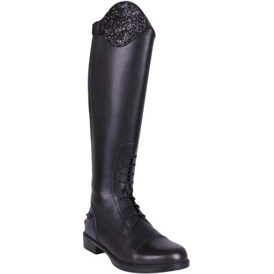 Bottes d'équitation QHP Romy - Velcro, Paillettes, Noir - Publicité Bottes d'équitation QHP Romy - Velcro, Paillettes, Noir - Publicité