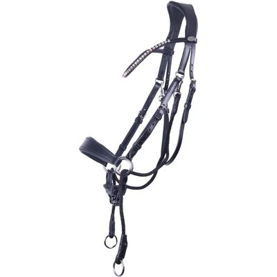QHP Sunna Bitless Bridle - Schwarz - Pony - Vielseitiges Pferdegeschirr QHP Sunna Bitless Bridle - Schwarz - Pony - Vielseitiges Pferdegeschirr
