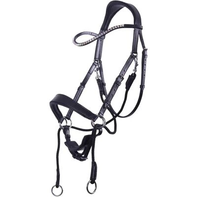 QHP Sunna Bitless Bridles - Schwarz - Volles Pferdegeschirr QHP Sunna Bitless Bridles - Schwarz - Volles Pferdegeschirr
