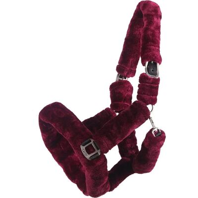 QHP Alaska Ohlávka - Burgundská/Černá, Plná Velikost - Ohlávka pro Koně QHP Alaska Ohlávka - Burgundská/Černá, Plná Velikost - Ohlávka pro Koně