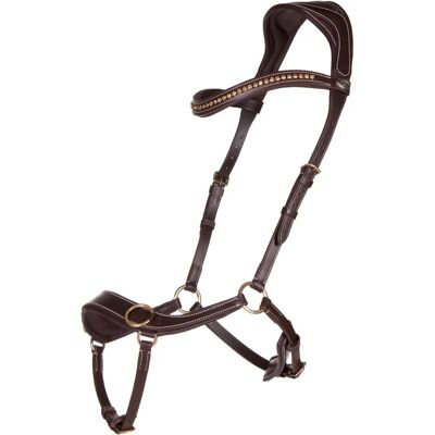 Bridon Sidepull Anatomique QHP - Marron - Publicité Bridon Sidepull Anatomique QHP - Marron - Publicité